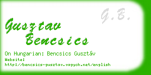 gusztav bencsics business card